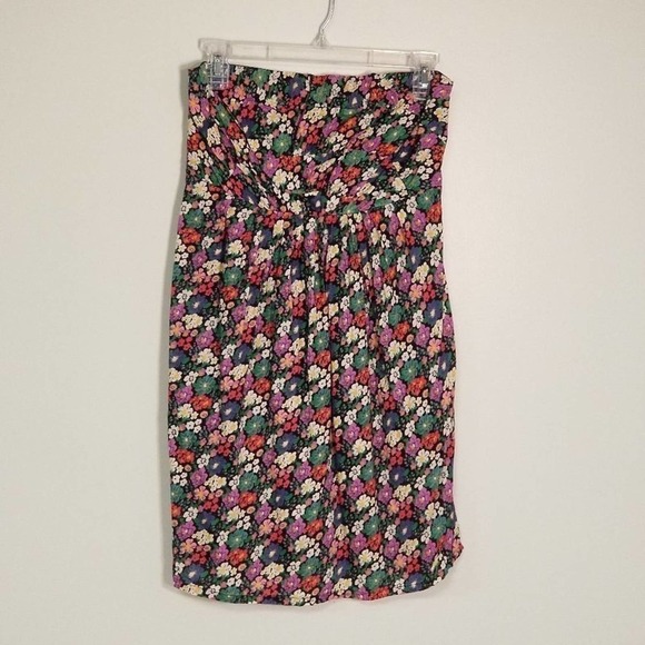 Urban Outfitters Women's Kimchi Strapless Floral Empire Dress Blue Size Medium - Picture 2 of 7